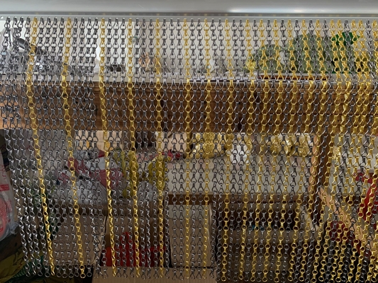 Door Decorative Chain Link Curtain Aluminum Insect & Fly Screen 1.9 Mm Wire