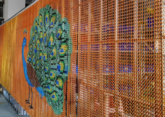 Decorative Exhibition Hall Chain Link Fly Screen 90x210cm