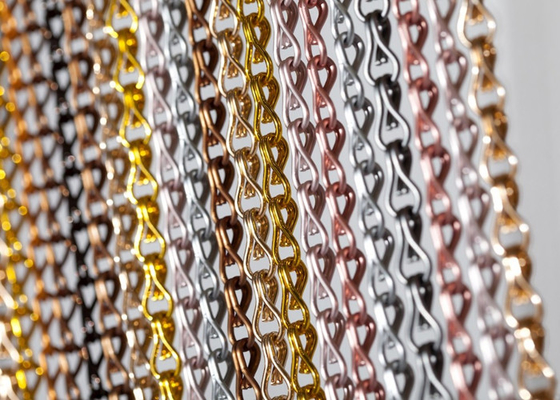 Decorative Exhibition Hall Chain Link Fly Screen 90x210cm