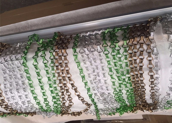 Door Decorative Chain Link Curtain Aluminum Insect & Fly Screen 1.9 Mm Wire