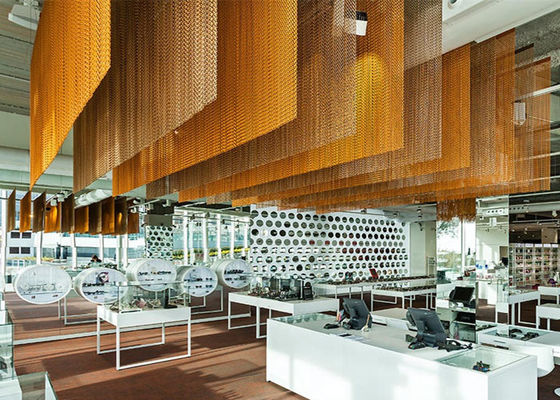 Aluminum Chain Link Curtain 1.5mm Wire Custom Size Decorative Screen