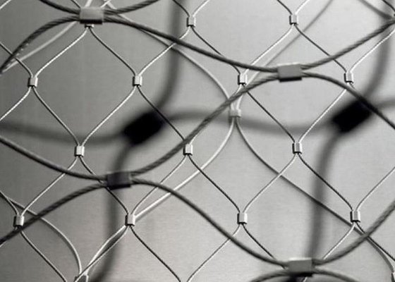 SUS316 Stainless Steel Cable Mesh Fence With 2.5mm Rope Wire Weather Resistance