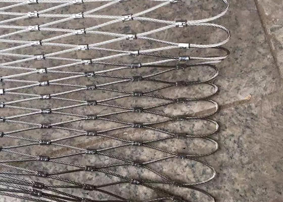 Non Rusting 300*300mm Stainless Steel Wire Rope Mesh Excellent Flexibility