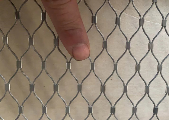 Hanging Safety 25x25mm Stainless Steel Cable Netting Flexibility Anti Acid Customized