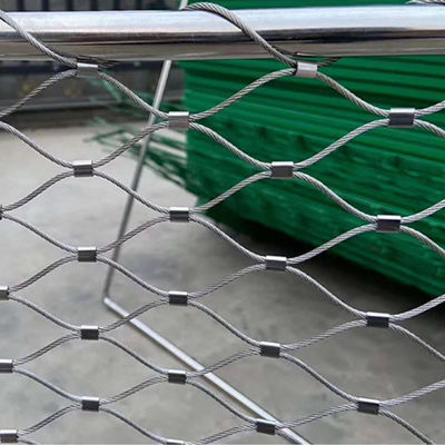SS304 Flexible Cable Rope X-Type Infill Balustrade Protective Net