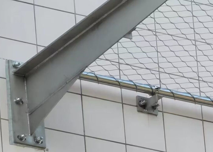 SUS316 Stainless Steel Cable Mesh Fence With 2.5mm Rope Wire Weather Resistance