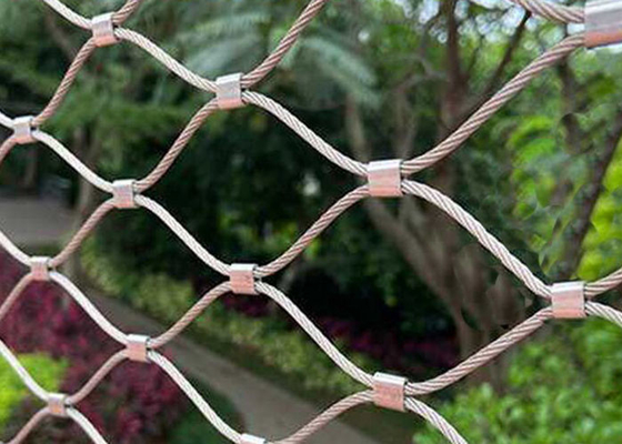 balaustrada de aço inoxidável flexível da rede do cabo de 7x7 1.5mm que cerca o corrimão pleno