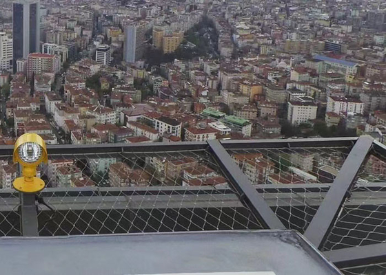Rede de aço inoxidável flexível da inclinação da corda de Inox para 3,0 o furo arquitetónico da corda 80*80 milímetros do milímetro