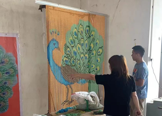 Milímetros decorativos de alumínio do fio do divisor de sala da cortina da tela do elo de corrente do verão 1,9