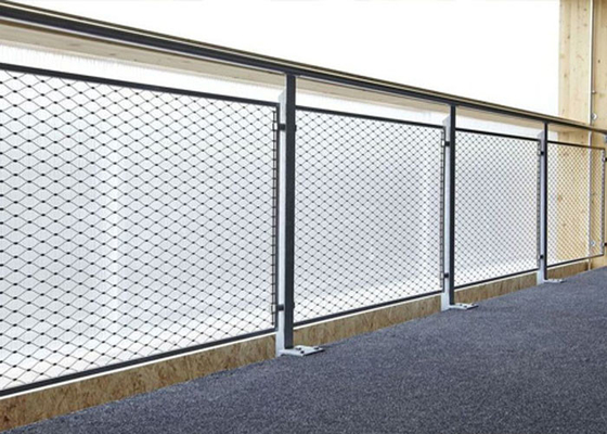 corda atada de aço inoxidável plena Mesh Flexible da balaustrada de 25*25mm