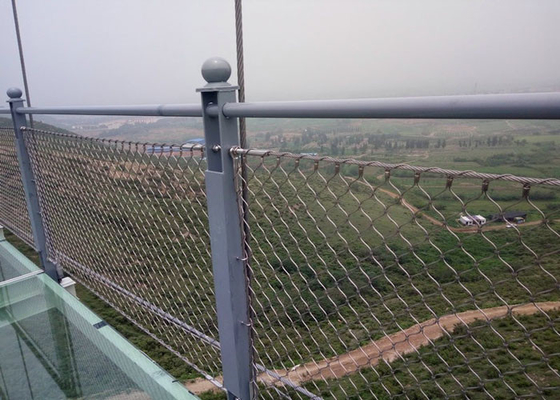 Cerca de Mesh For Balustrade Or Railing do cabo entrançado de aço do diâmetro 2.5mm