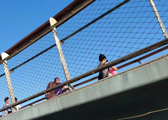 2,0 rede flexível da segurança do fio 60x60 milímetro SS 304 do milímetro para a ponte