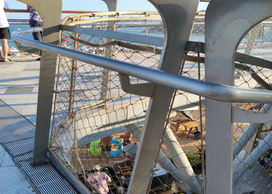 Fio de aço inoxidável flexível 60X60 milímetro da malha 2.0mm do cabo da proteção da segurança SS304