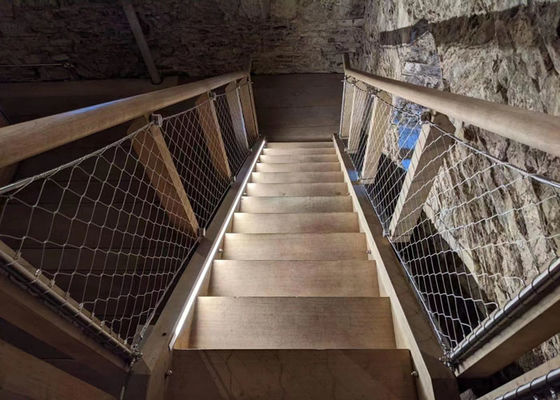 Malha de Cabo de Aço Inoxidável 304, Furo de 50x50mm para Guarda-Corpo