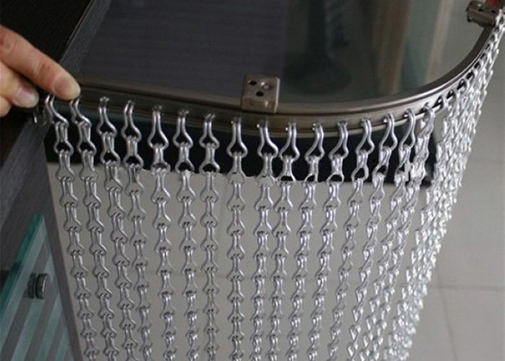 Paredes de cortina de alumínio personalizadas do metal do elo de corrente para o shopping 90x210cm