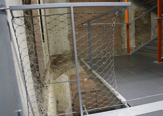 Rede personalizada da segurança com malha do cabo da virola dos Ss 316 2,0 milímetros de fio