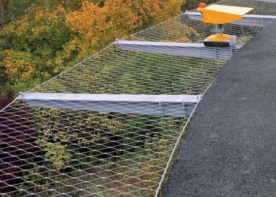 rede de aço inoxidável resistente aos ácidos da segurança da pista de decolagem dos aviões da malha 300*300mm do cabo