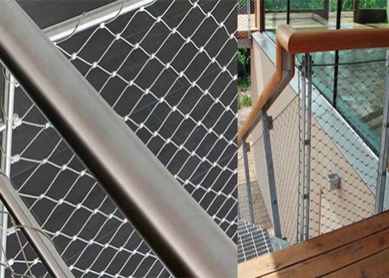 cabo de aço inoxidável flexível Mesh Netting For Stairs de 0.5m-30m inoxidável