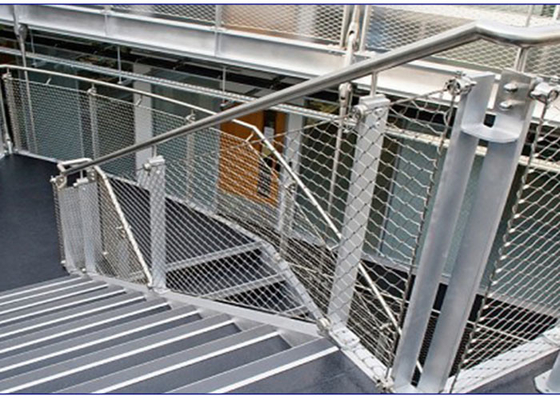 Corda SUS304 Mesh For Staircase Anti Acid de aço inoxidável personalizada de 2.0mm