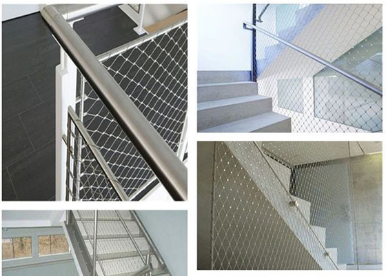 Escadaria do cabo de Inox da prevenção 316 da queda que pesca a corda flexível Mesh Ferruled dos SS