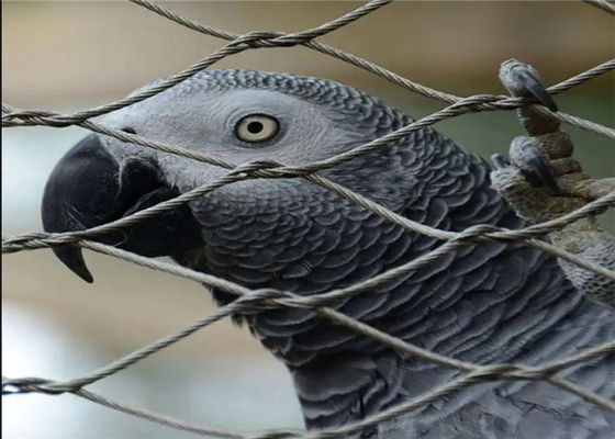 Grelha de fio de zoológico de superfície polida com grelha de diamante de 60 graus e corda de fio de aço inoxidável