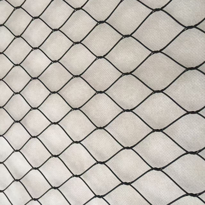 Rede de malha de virola de cabo de aço inoxidável óxido preto para balaustrada