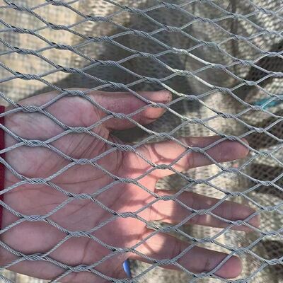 Balustrade protetora de malha de cabos de aço inoxidável tipo X