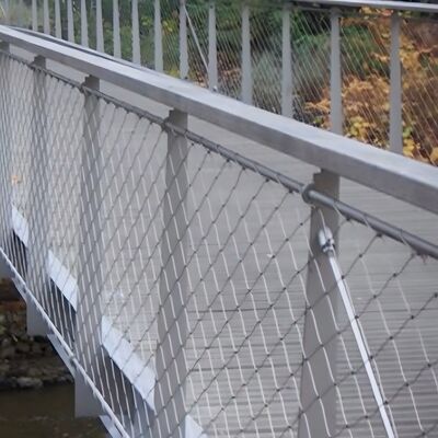 Ferrule de cabo de aço inoxidável de diamante rede de corda de fio tecido para a segurança da ponte