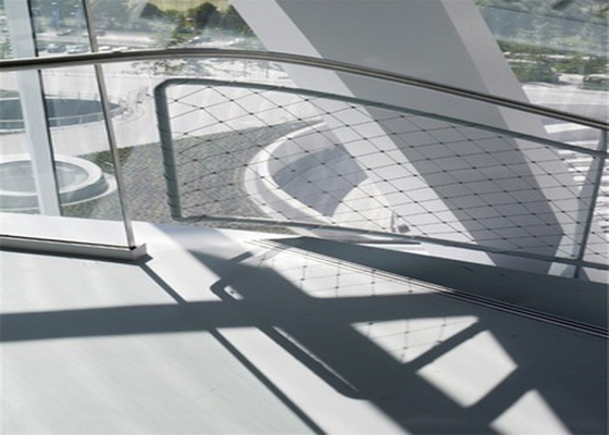 X tende a escadaria de aço inoxidável da ponte de Mesh Flexible Railing Guard For da corda 7x19