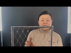 rede de corda de aço inoxidável com armação de fixação